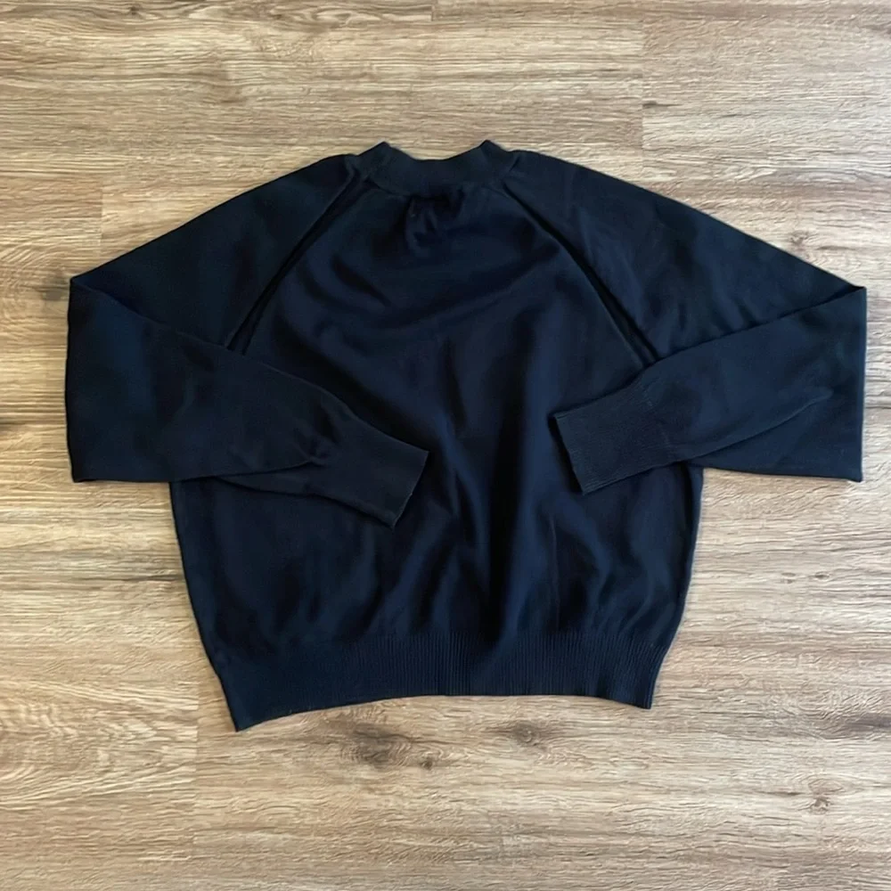 A New Day Black Crewneck Sweater with Ribbed Cuff Detail